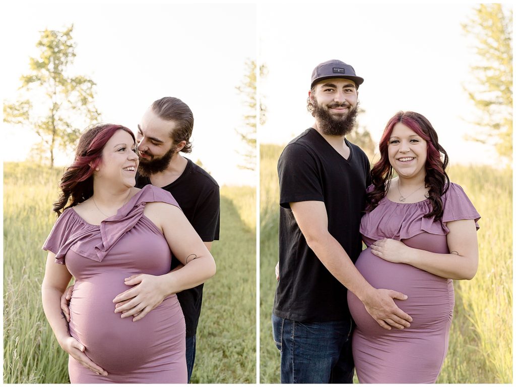 mom and dad during maternity session
