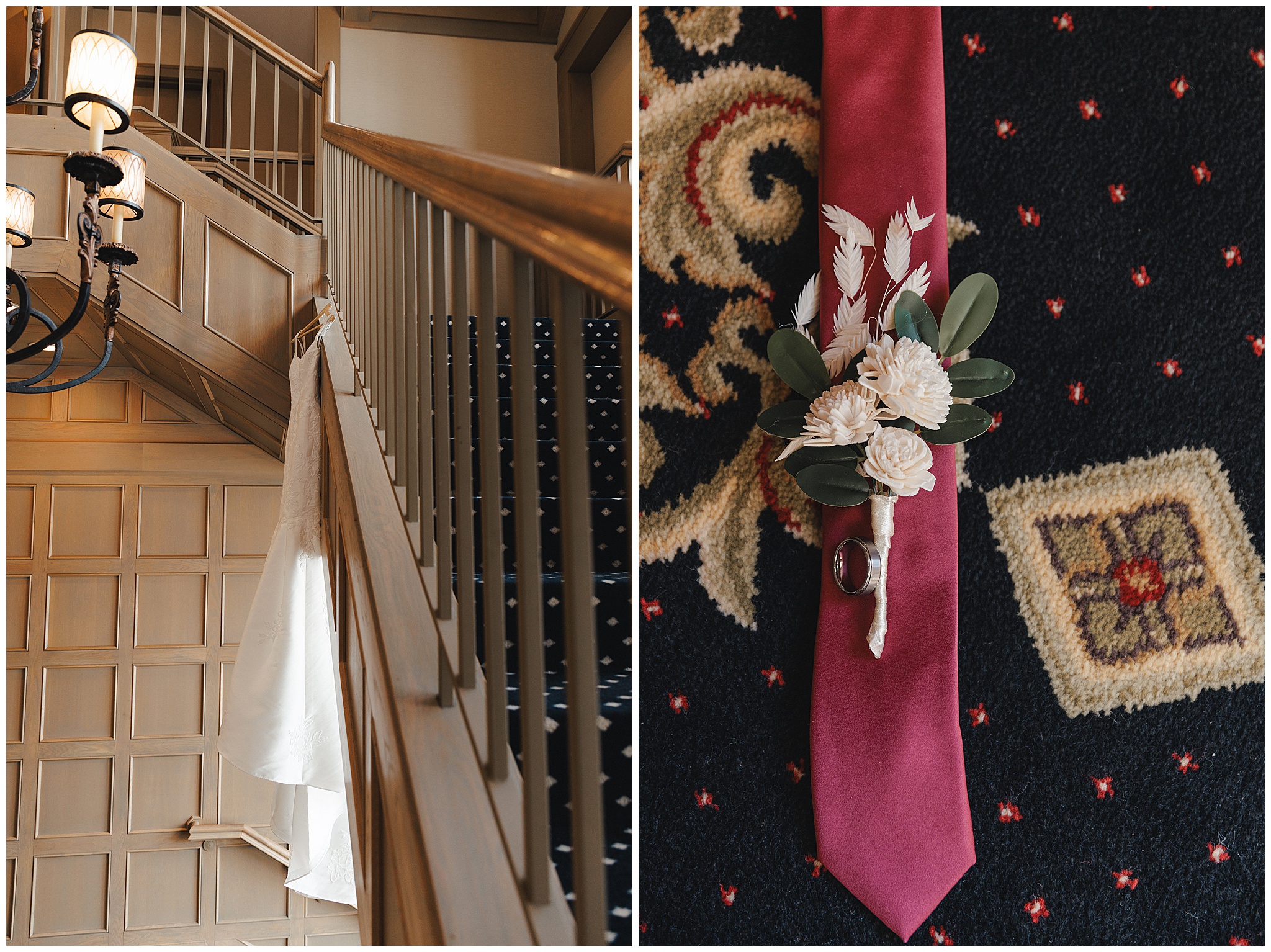 winter wedding ceremony Rush Creek Golf Club Minnesota