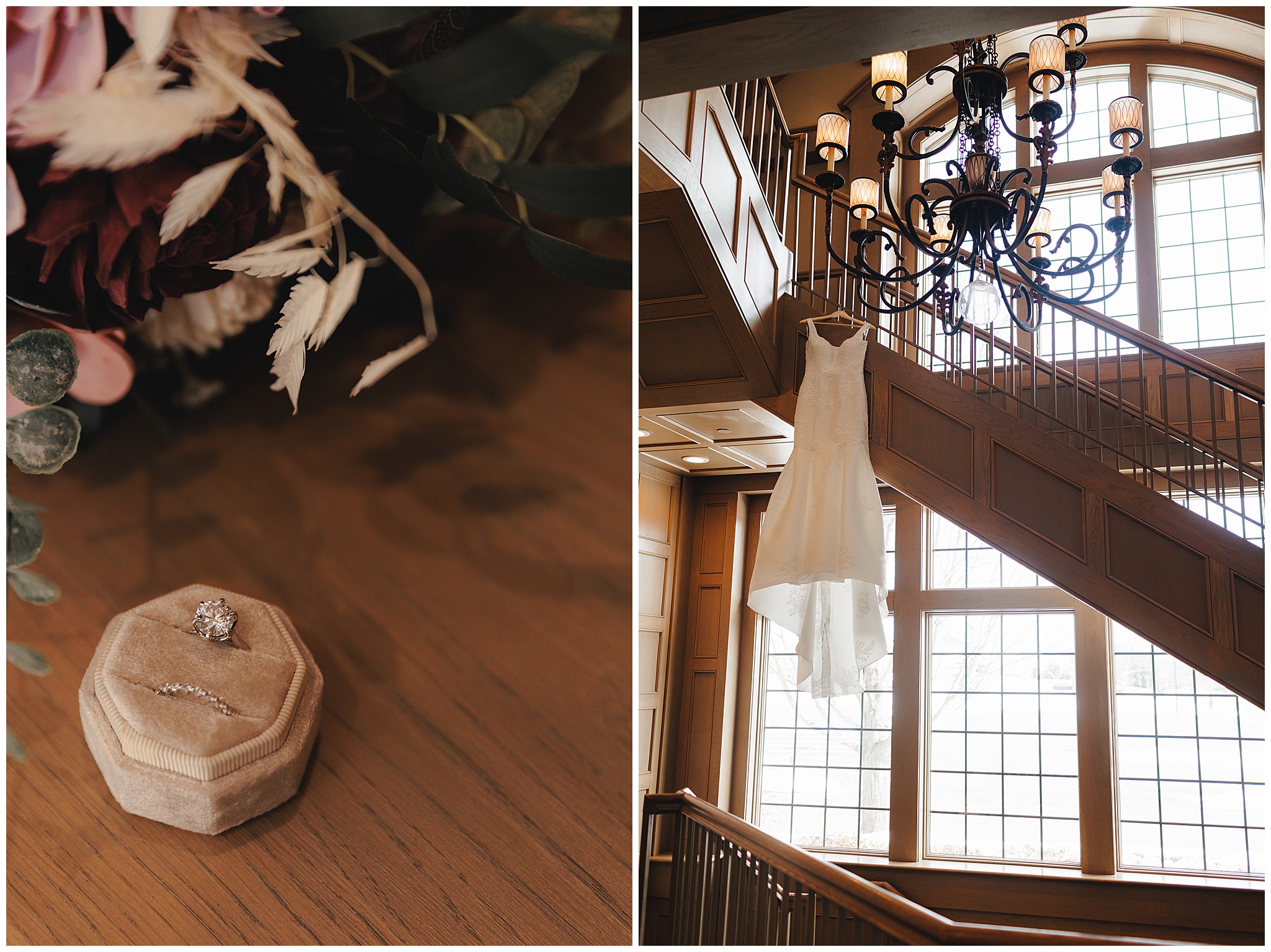 winter wedding ceremony Rush Creek Golf Club Minnesota