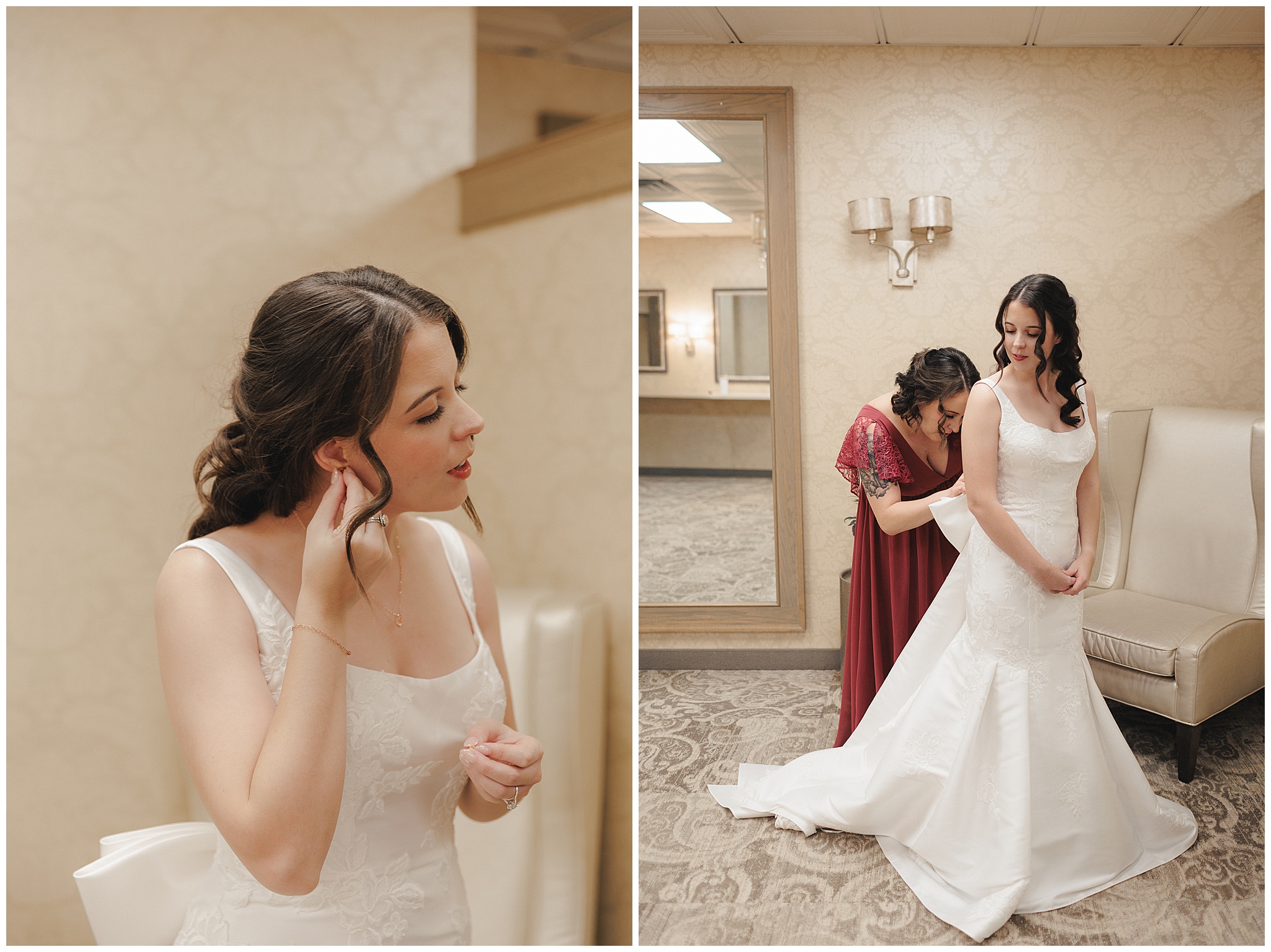 bride getting ready Rush Creek Golf Club wedding Maple Grove MN