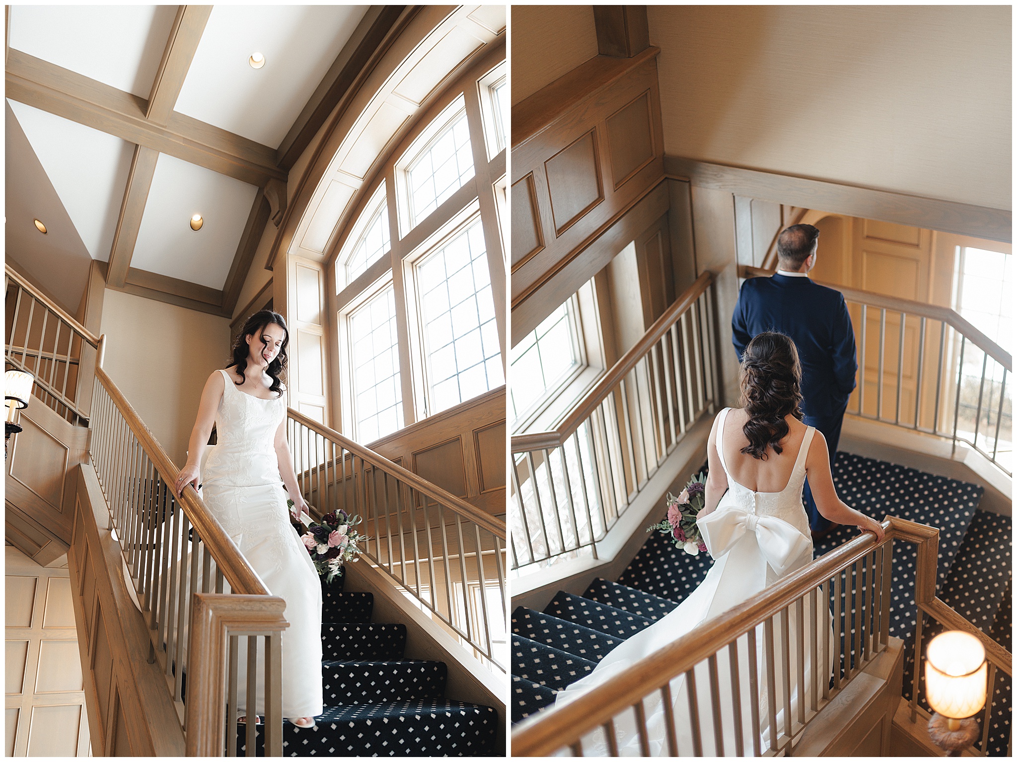 bride and groom snowy portraits Maple Grove MN winter wedding