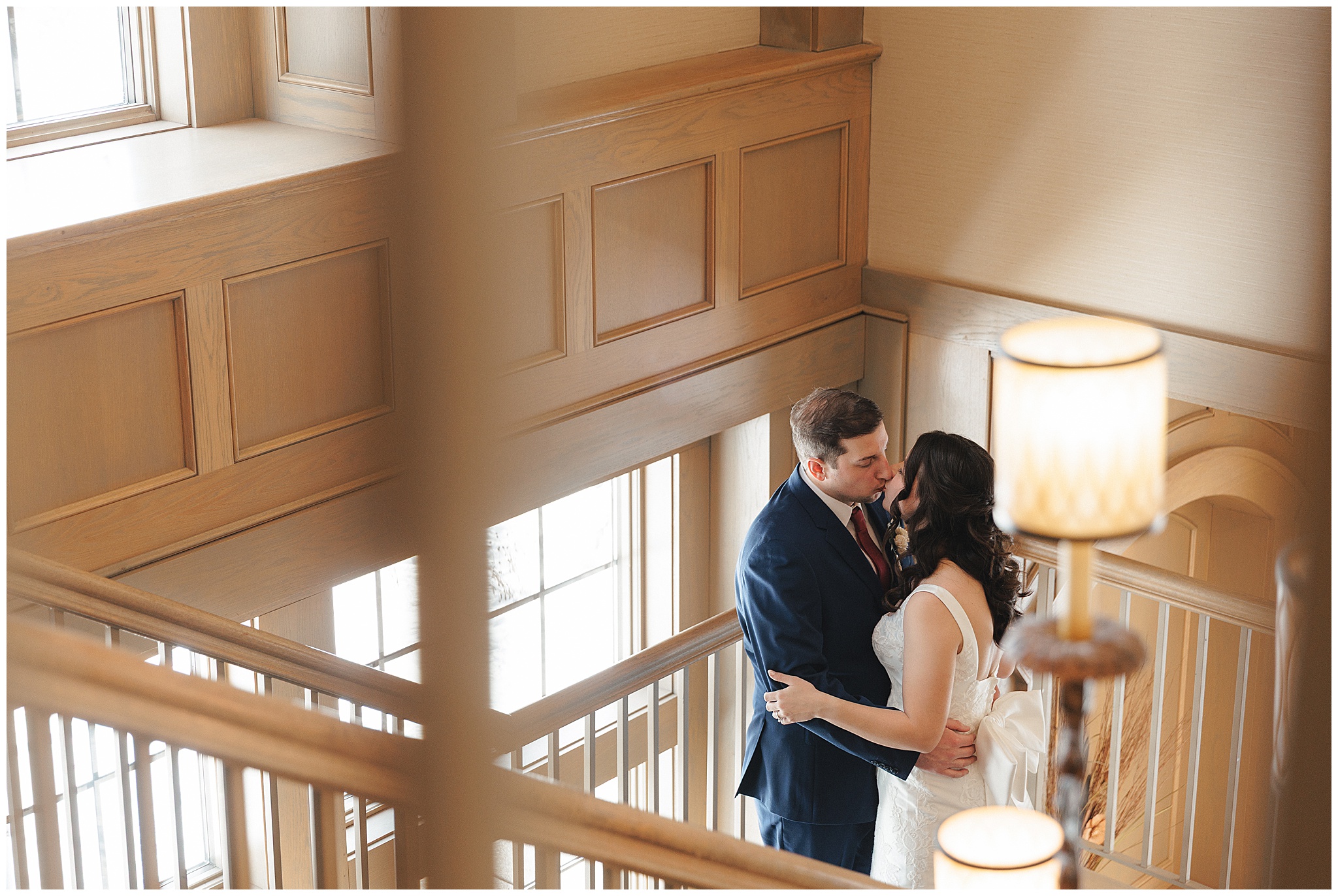 bride and groom snowy portraits Maple Grove MN winter wedding
