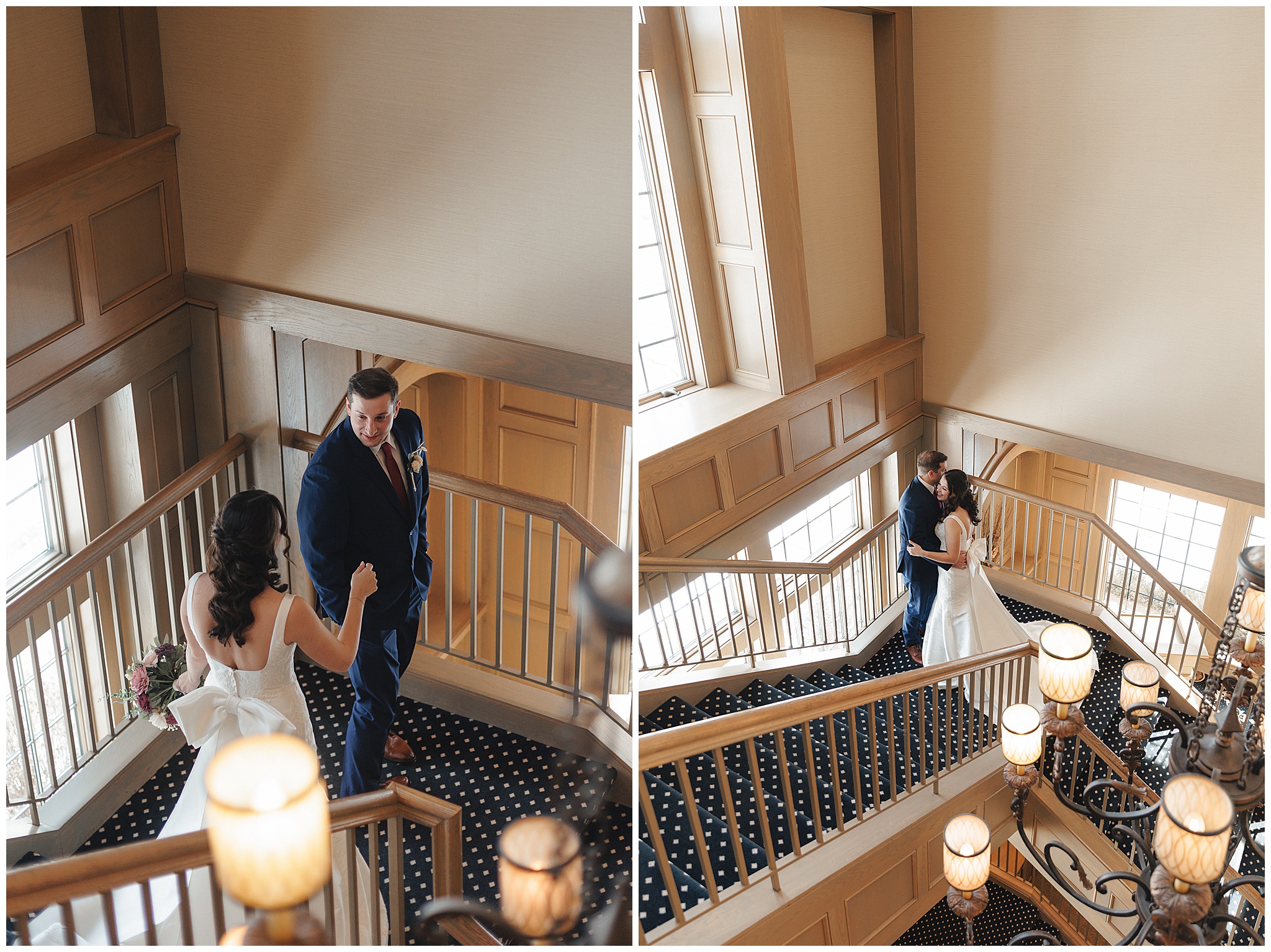 bride and groom snowy portraits Maple Grove MN winter wedding